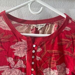 Lucky Brand Red Floral Blouse